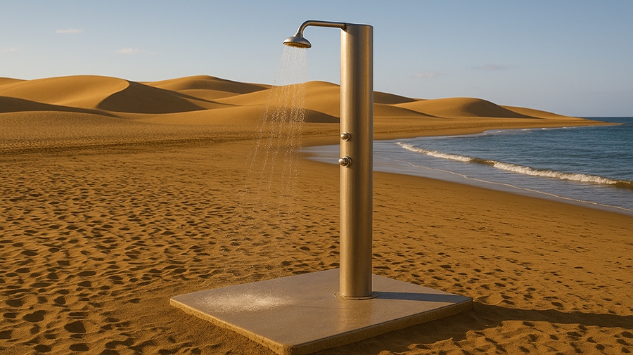 De stranddouches in Maspalomas, luxe op z'n retour?