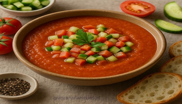 Met warm weer is het heerlijk om Gazpacho te maken 